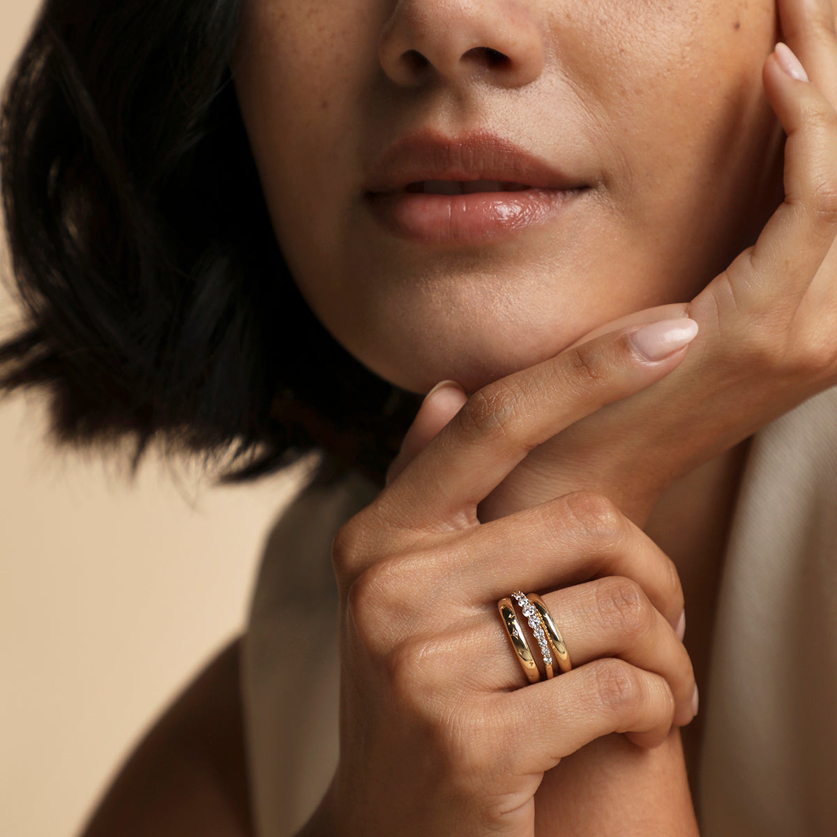 Diamond Eternity Milestone Ring in Solid Gold-Astrid & Miyu