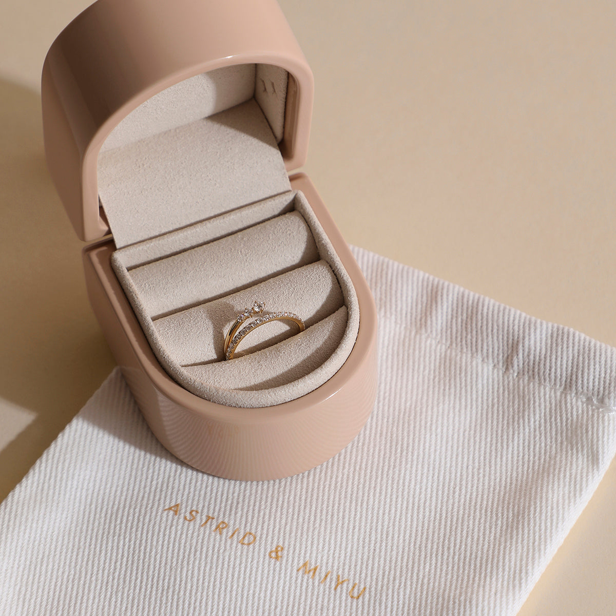 Illusion Diamond Milestone Ring in Solid Gold-Astrid & Miyu