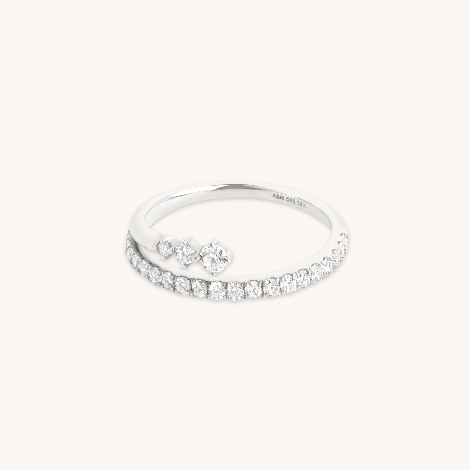 Illusion Diamond Milestone Ring in Solid White Gold-Astrid & Miyu