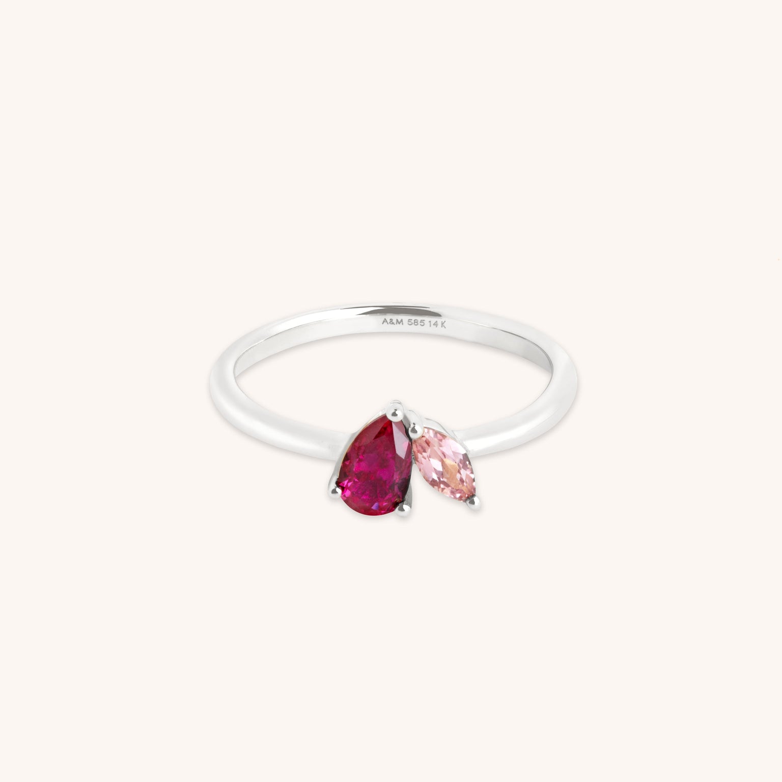 Astrid et Miyu Milestone Ring in Solid White Gold-Astrid & Miyu