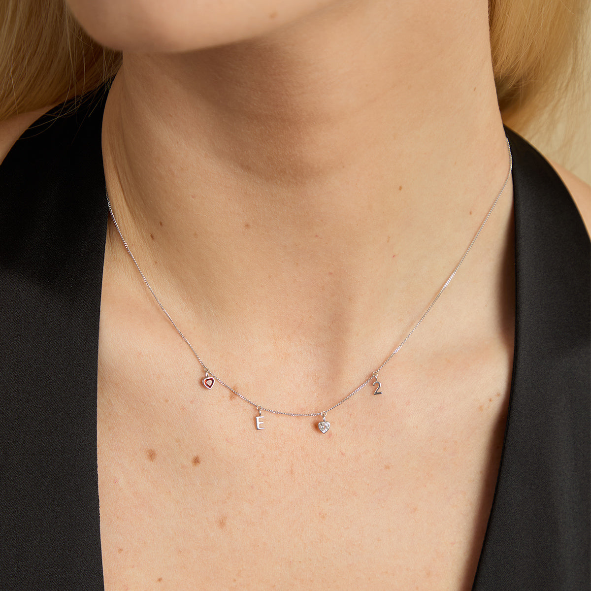 Heart White Topaz Charm 9k White Gold