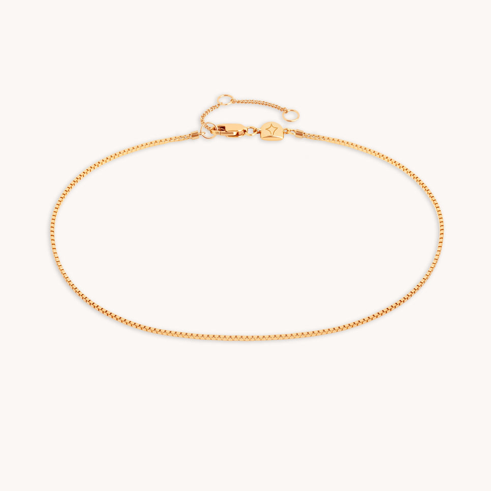 Essential Box Chain Anklet in Gold