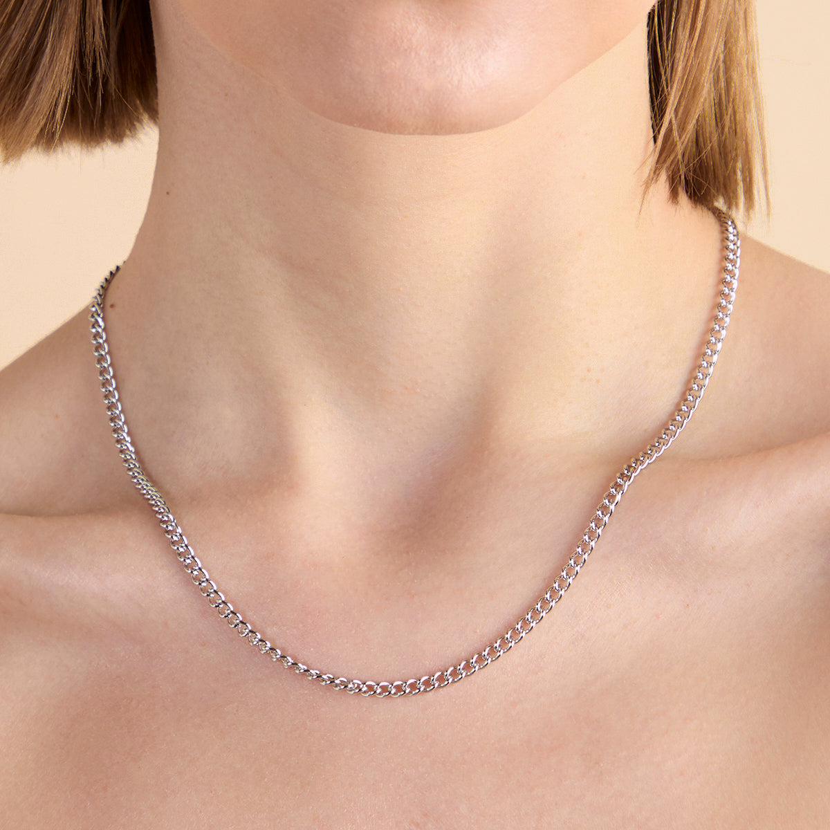 Bold Essential Curb Chain Necklace in Silver