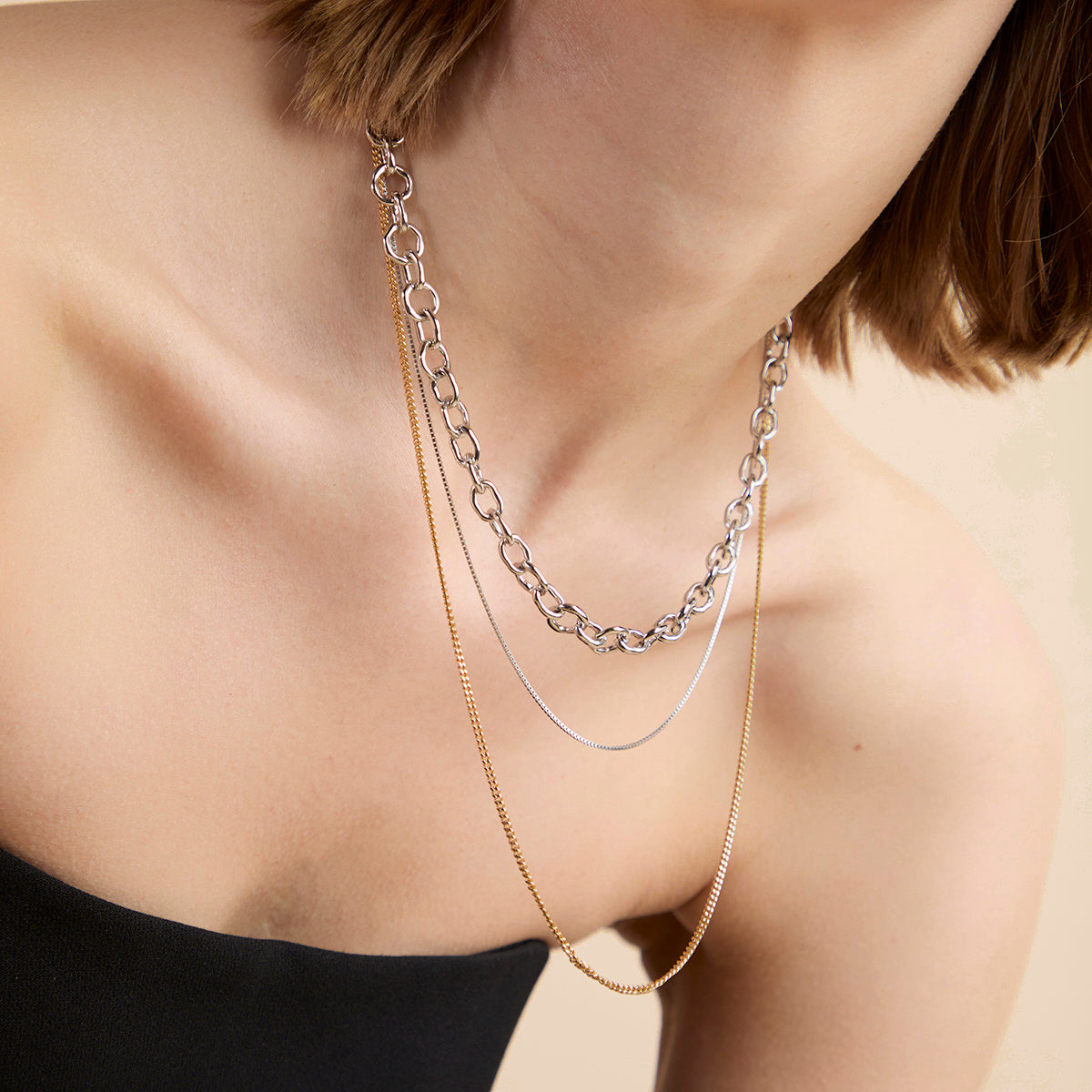 Essential Box Chain Necklace in Silver