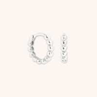 Heart Huggies in Solid White Gold