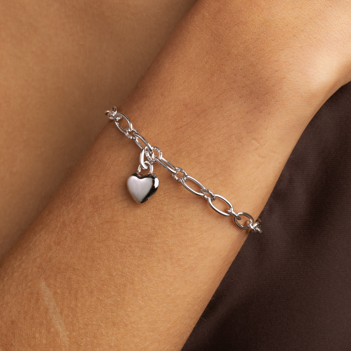 Love Heart Clip Charm in Silver