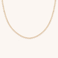 Heart Bezel Tennis Necklace in Gold