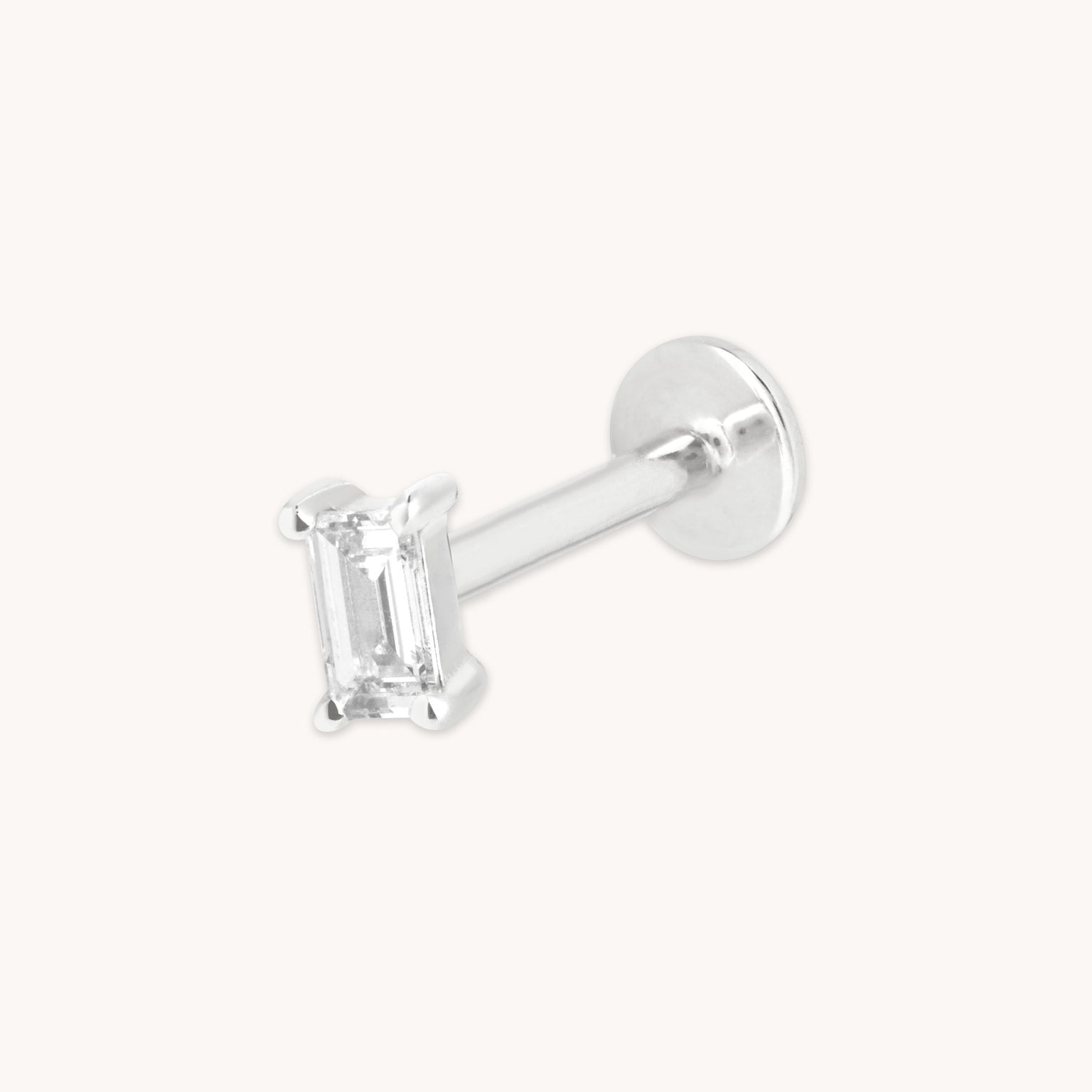 Lab Diamond Baguette Piercing Stud-Astrid & Miyu