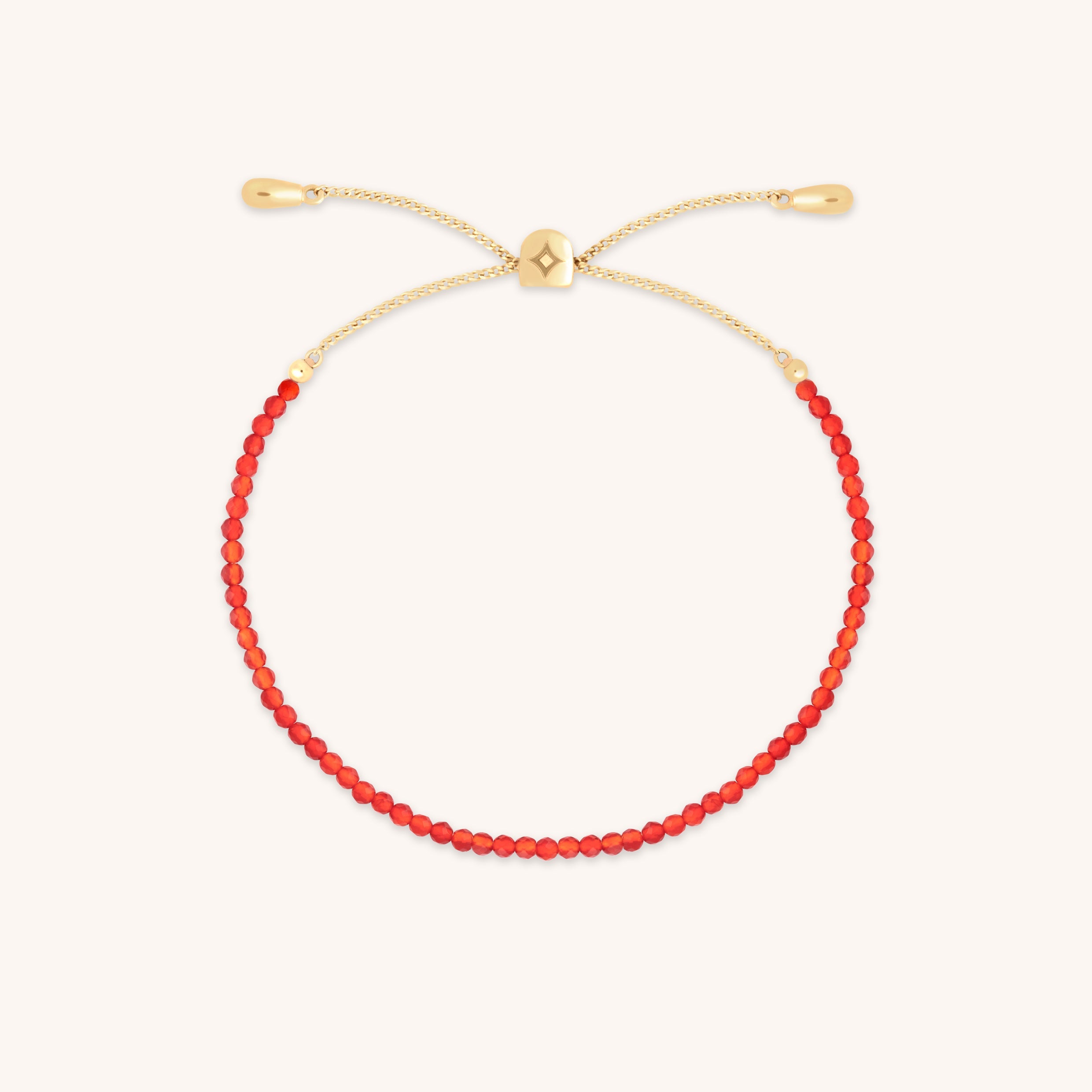 Carnelian July Beaded Bracelet in Solid Gold-Astrid & Miyu