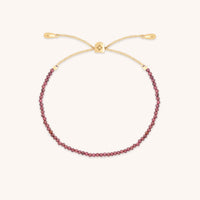Garnet January Beaded Bracelet in Solid Gold