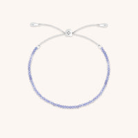 Tanzanite December Beaded Bracelet in Solid White Gold