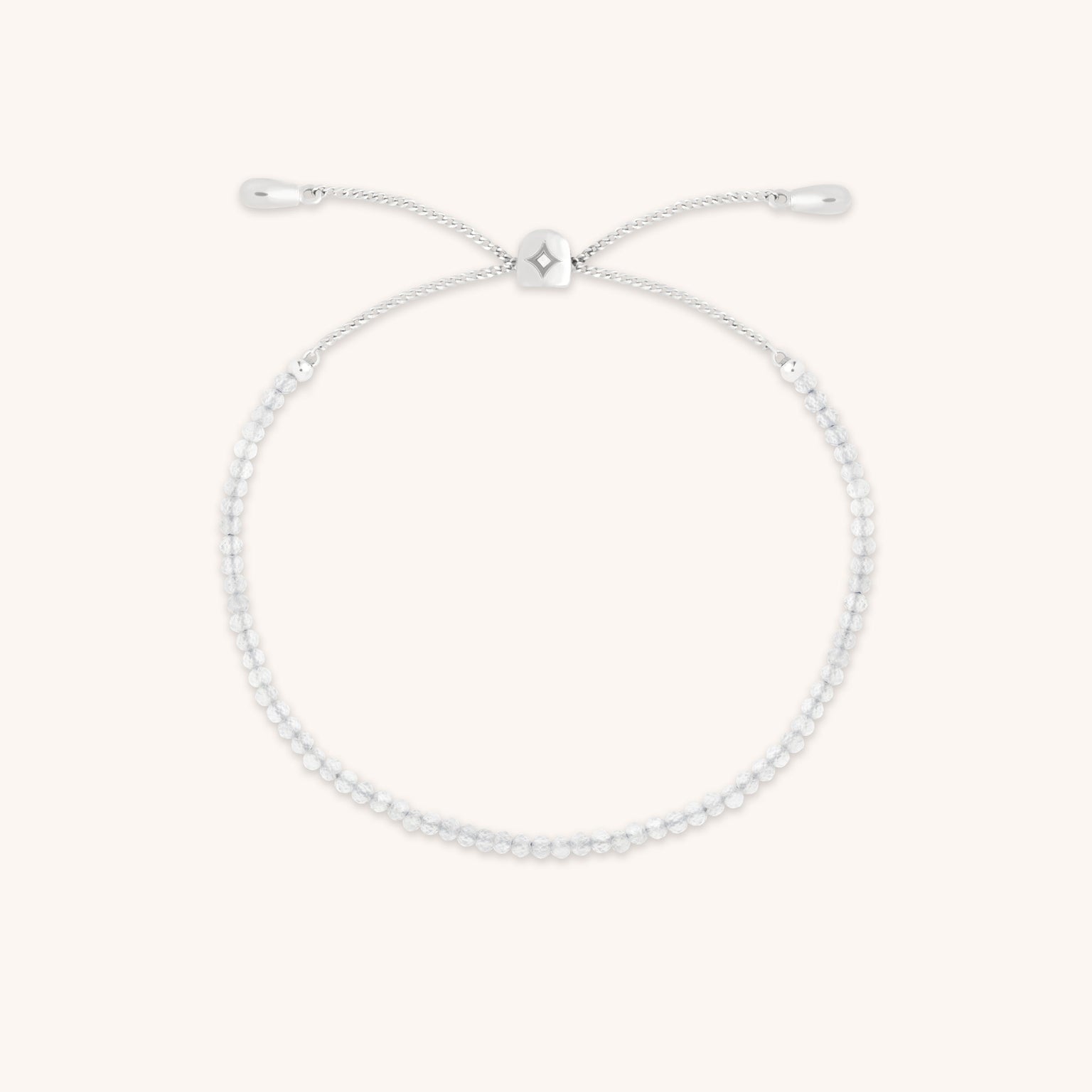 Topaz April Beaded Bracelet in Solid White Gold