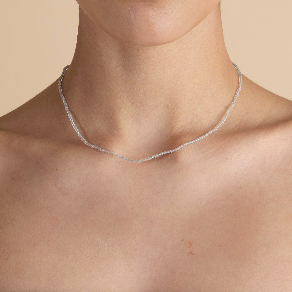 Topaz April Beaded Necklace in Solid Gold