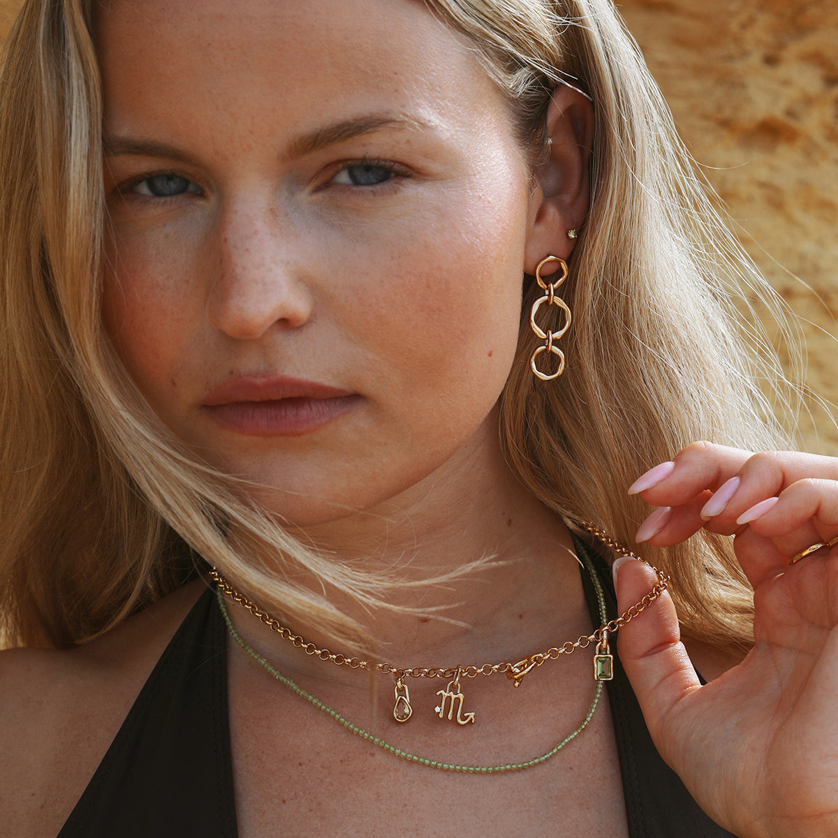 Olivine August Clip Charm in Gold-Astrid & Miyu
