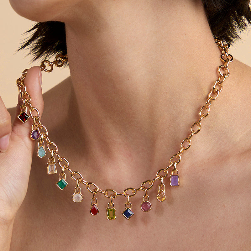 Garnet January Clip Charm in Gold-Astrid & Miyu