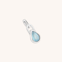 Aquamarine March Clip Charm in Silver-Astrid & Miyu