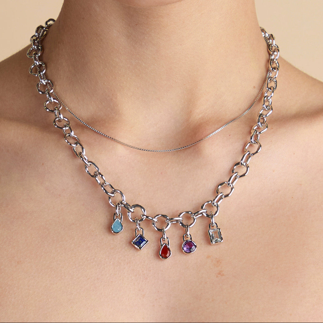 Aquamarine March Clip Charm in Silver-Astrid & Miyu