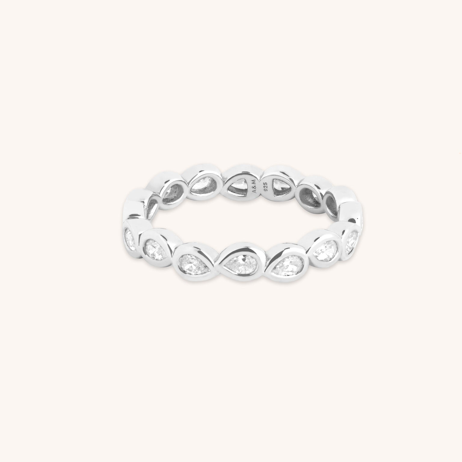 Pear Bezel Band Ring-Astrid & Miyu
