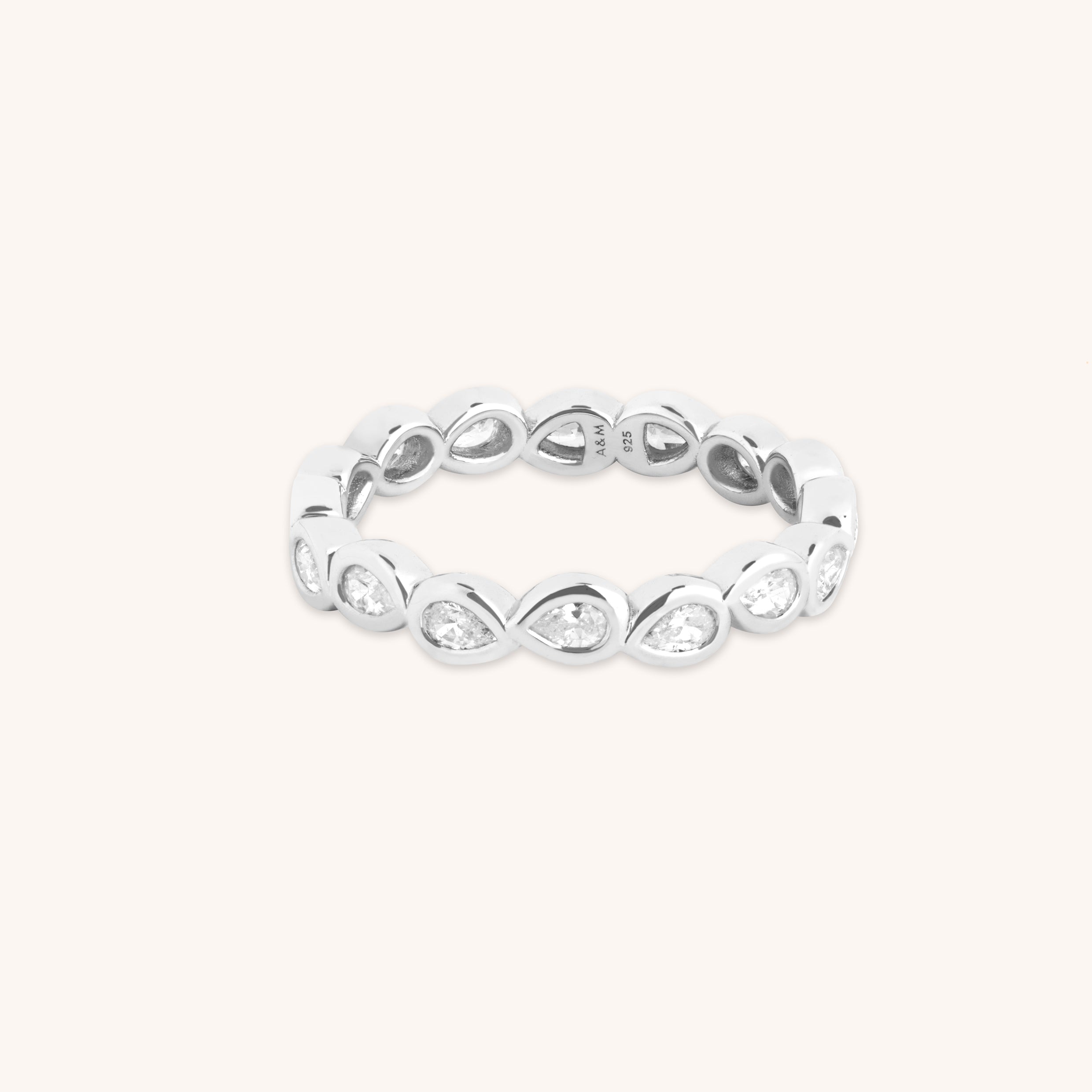 Pear Bezel Band Ring-Astrid & Miyu
