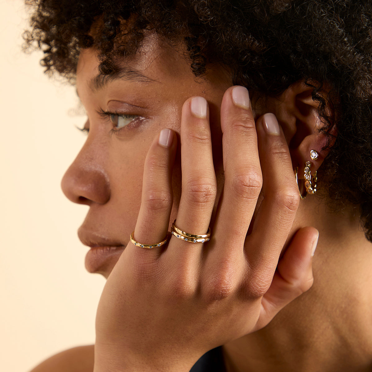 Molten Texture Opal Band Ring-Astrid & Miyu