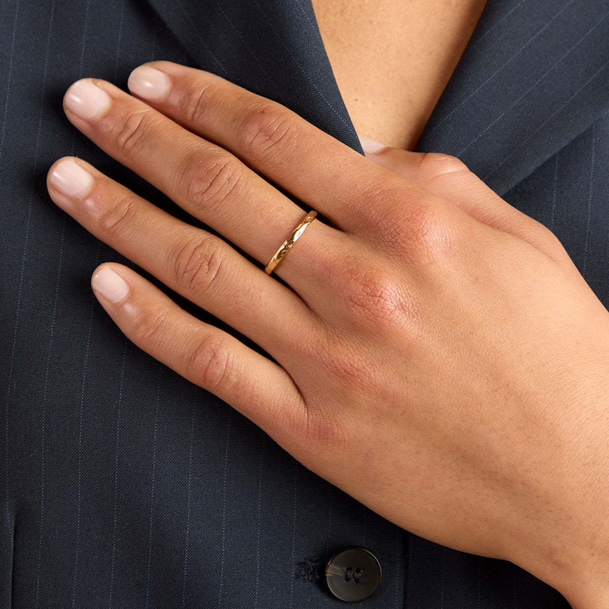 Molten Texture Band Ring-Astrid & Miyu