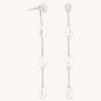 Pearl Chain Drop Studs-Astrid & Miyu