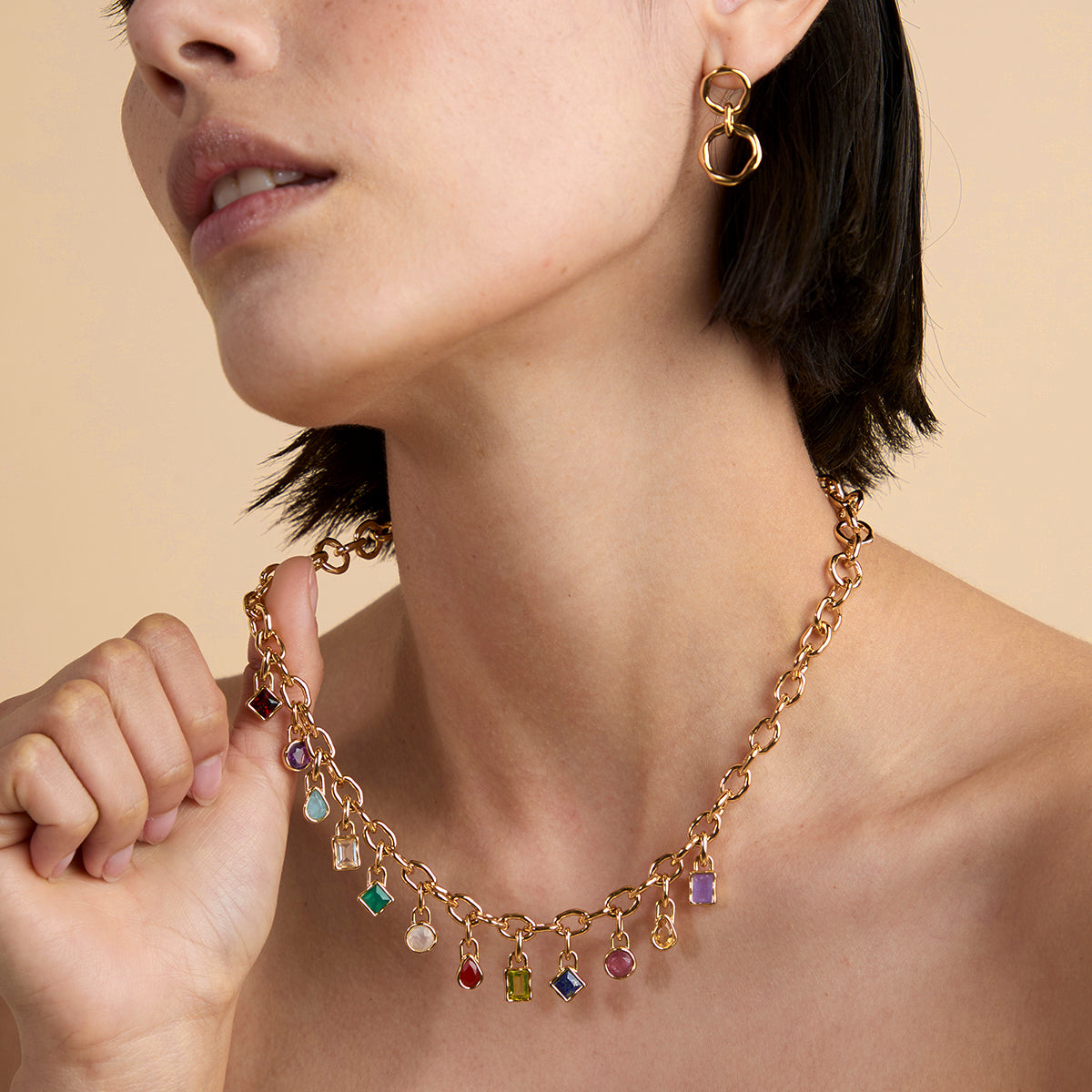 Molten Link Chain Necklace in Gold