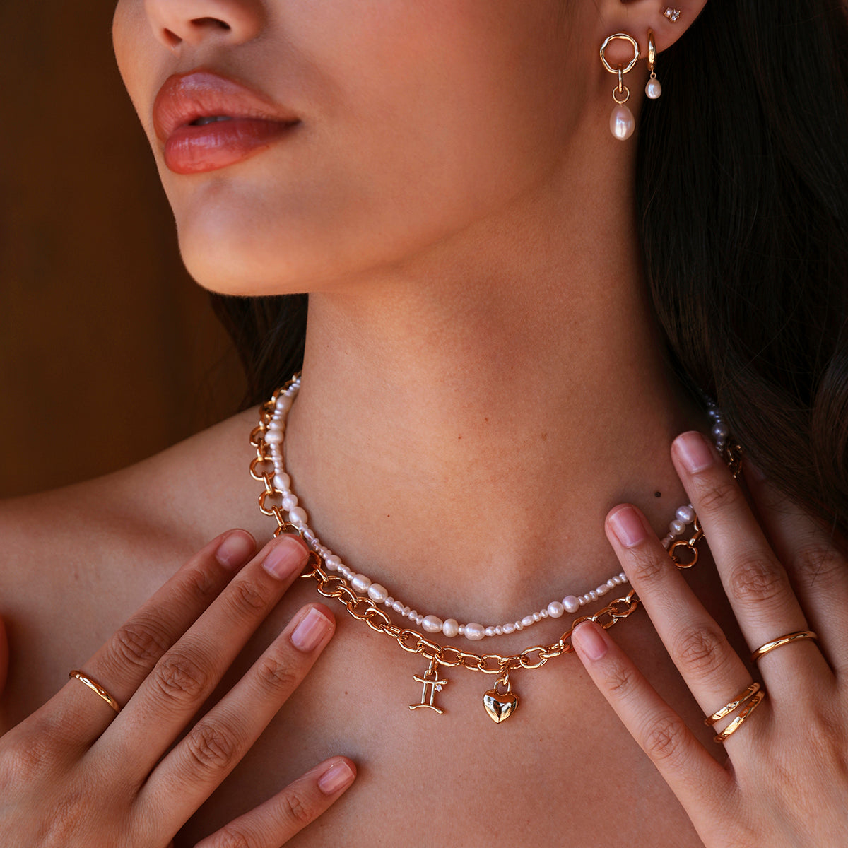 Molten Link Chain Necklace in Gold