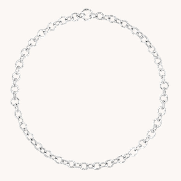 Molten Link Chain Necklace in Silver