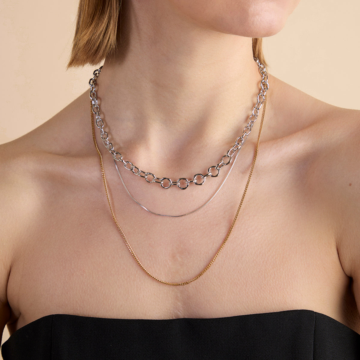 Molten Link Chain Necklace in Silver