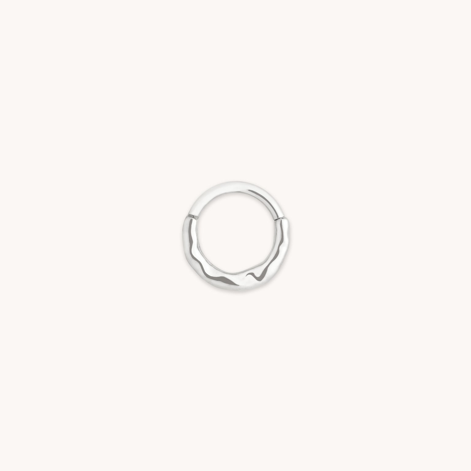 Molten Daith Ring in Solid White Gold