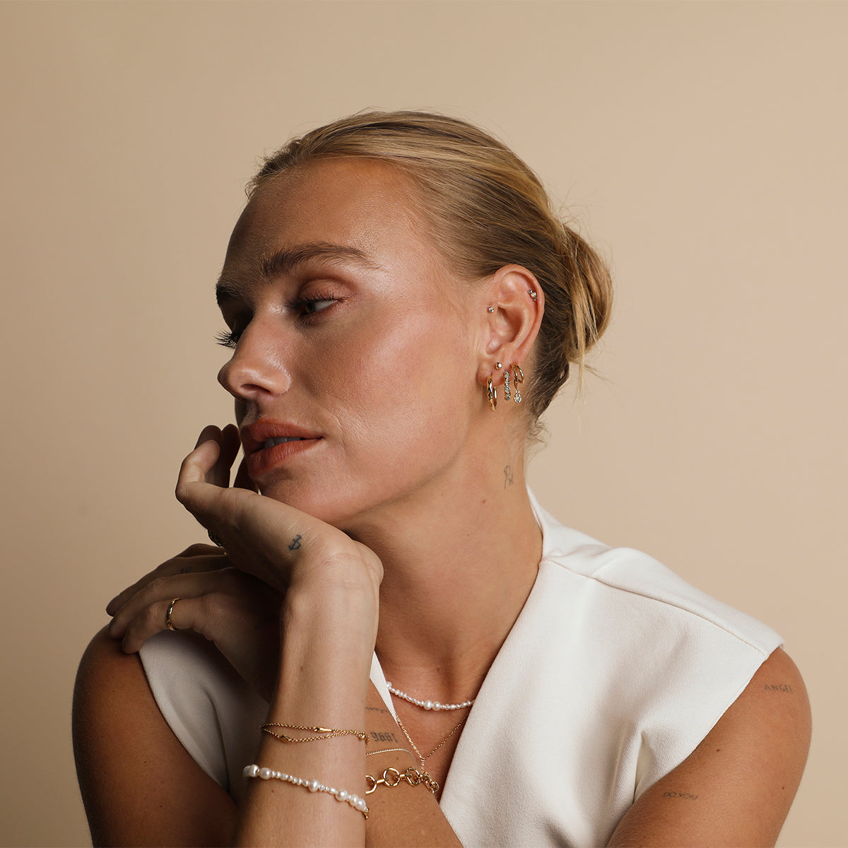 Molten Piercing Stud in Solid Gold