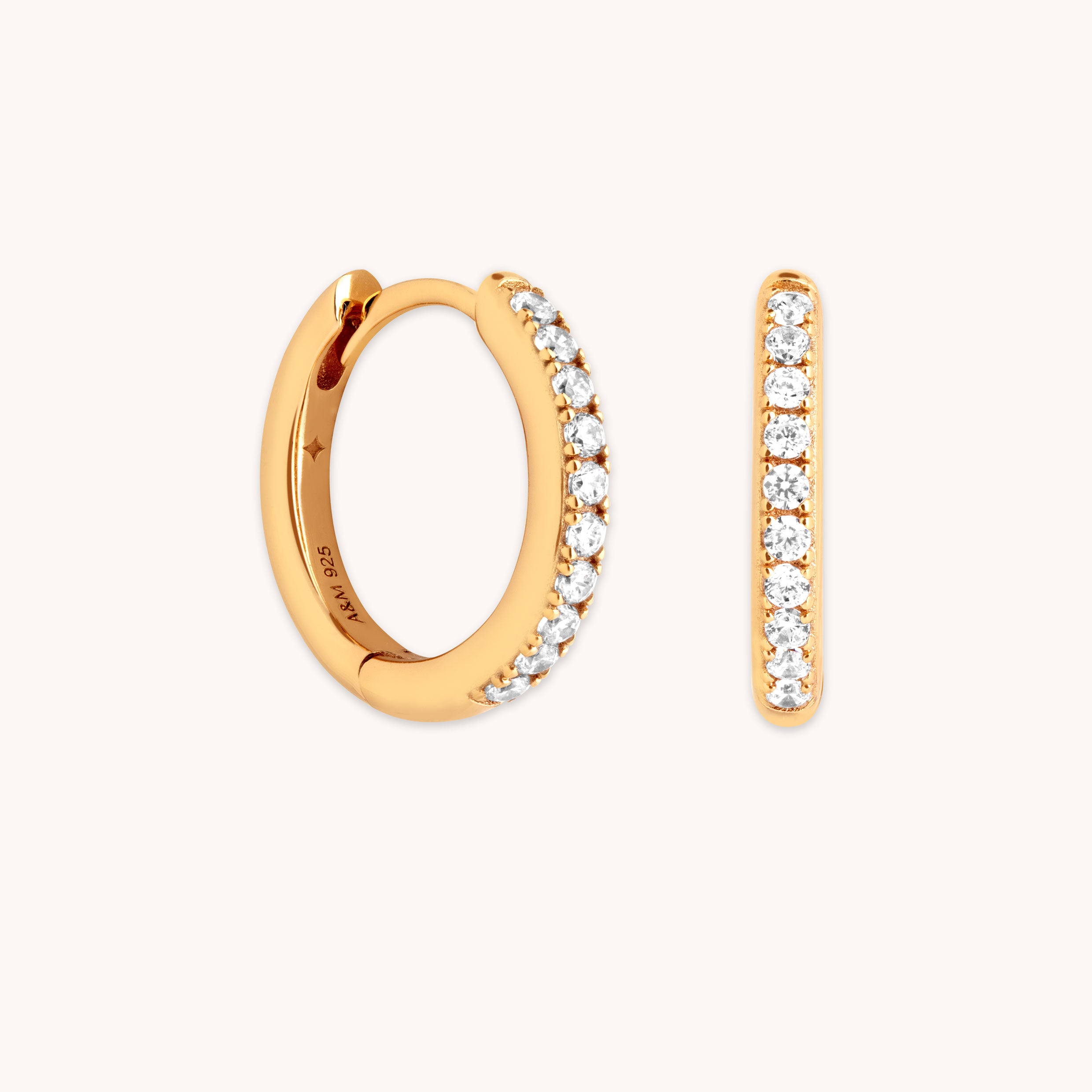 Essential Crystal Small Hoops in Gold