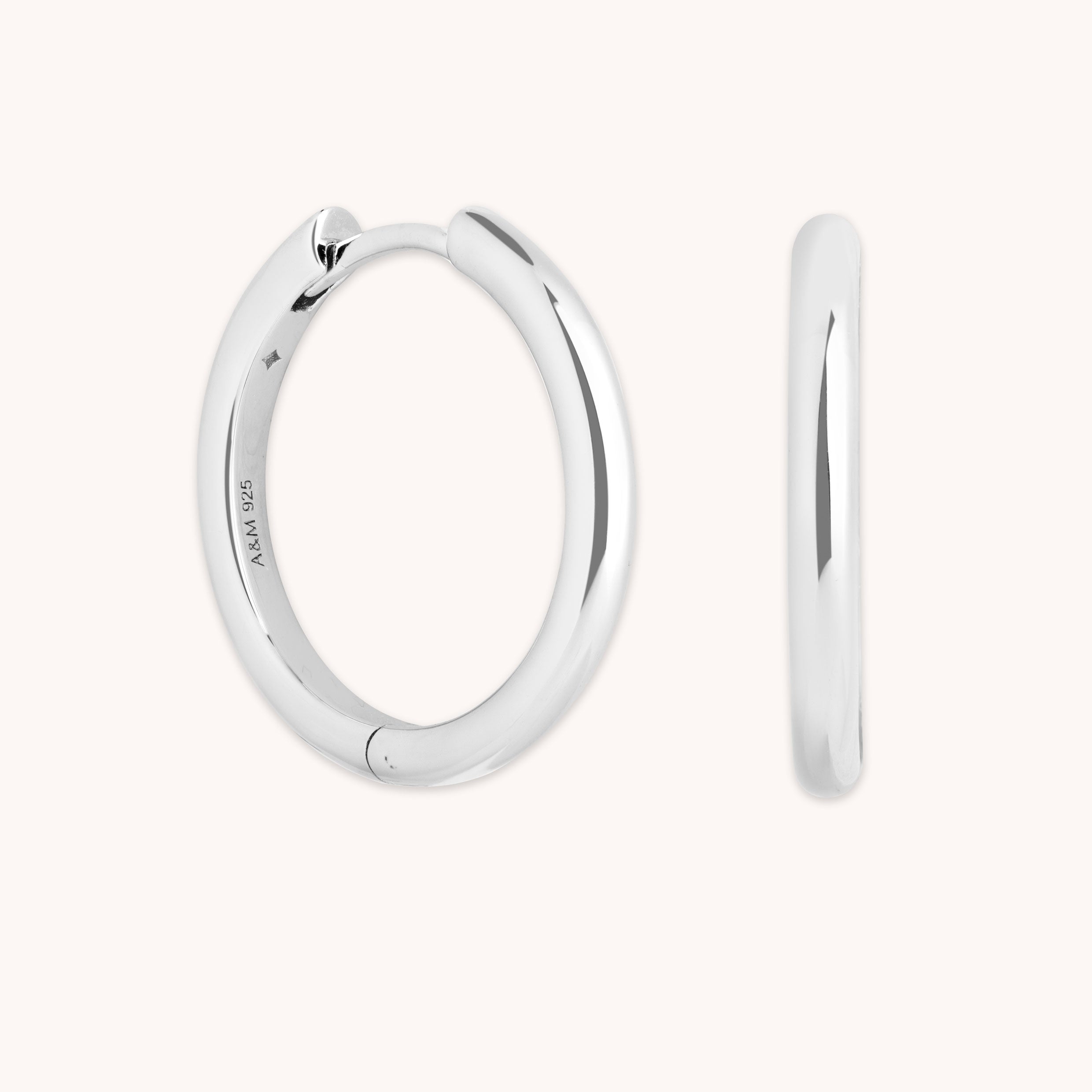 Essential Medium Hoops in Silver