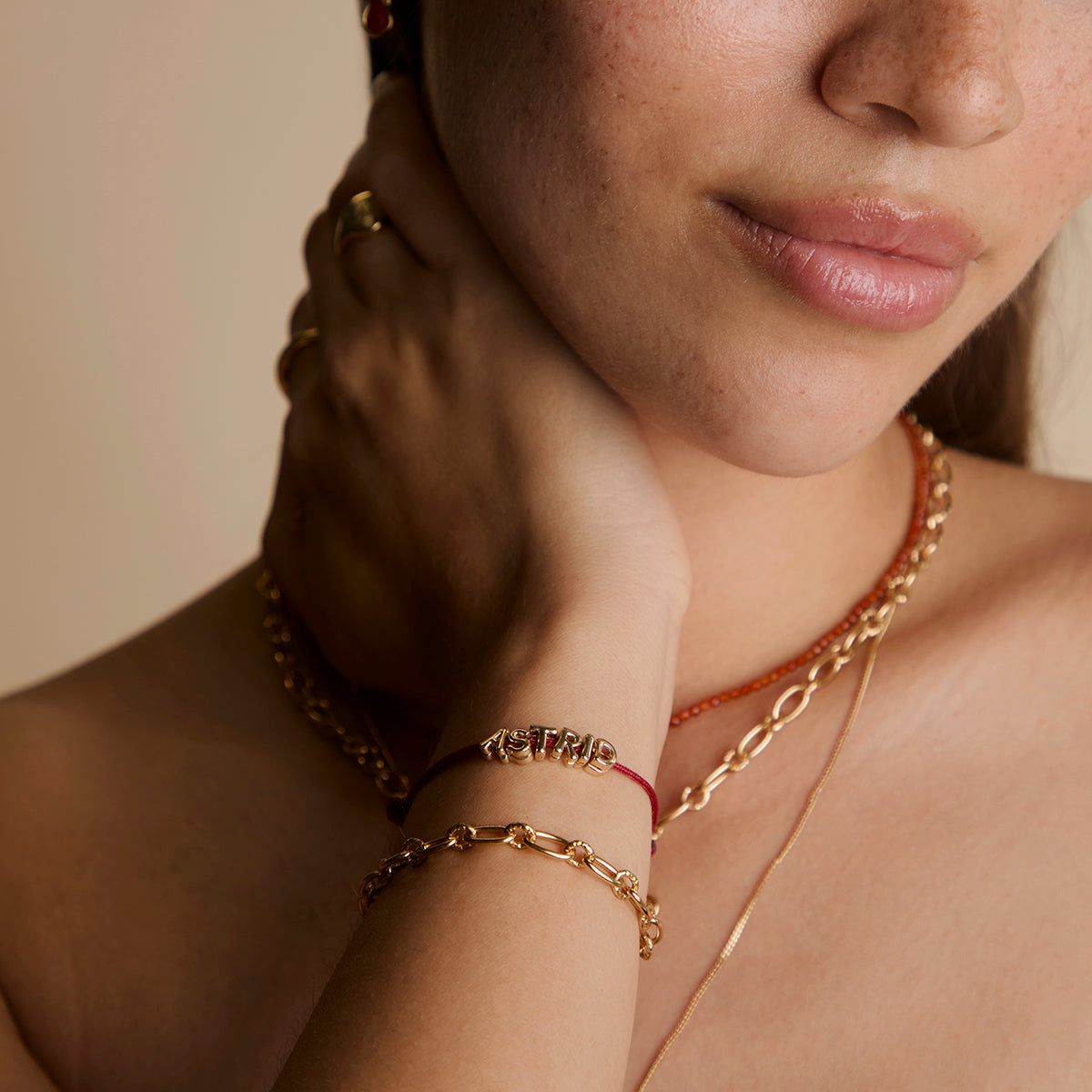 D Initial Click Charm in Solid Gold