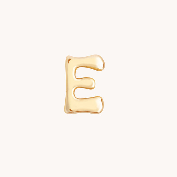 E Initial Click Charm in Solid Gold