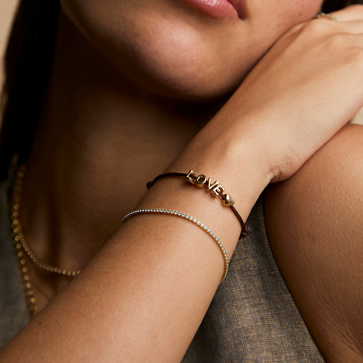 E Initial Click Charm in Solid Gold