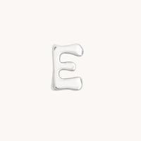 E Initial Click Charm in Solid White Gold-Astrid & Miyu