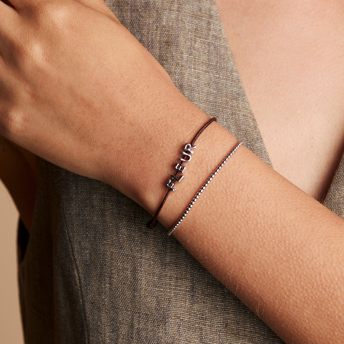 F Initial Click Charm in Solid White Gold-Astrid & Miyu