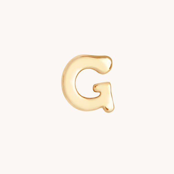 G Initial Click Charm in Solid Gold-Astrid & Miyu