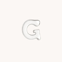 G Initial Click Charm in Solid White Gold