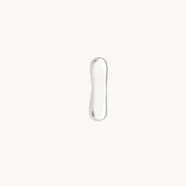 I Initial Click Charm in Solid White Gold