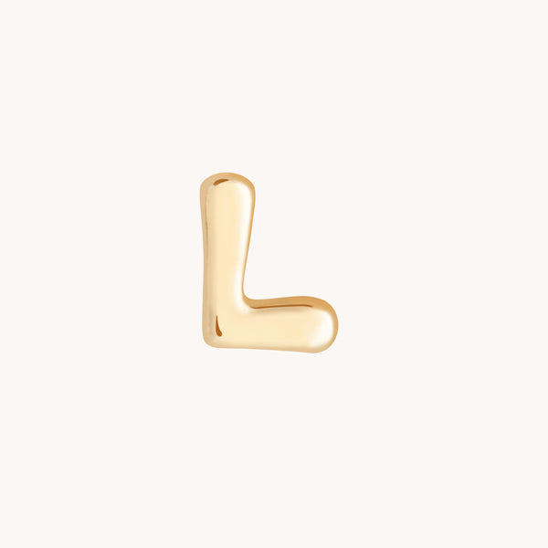 L Initial Click Charm in Solid Gold