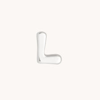 L Initial Click Charm in Solid White Gold-Astrid & Miyu