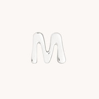 M Initial Click Charm in Solid White Gold-Astrid & Miyu