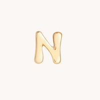 N Initial Click Charm in Solid Gold-Astrid & Miyu
