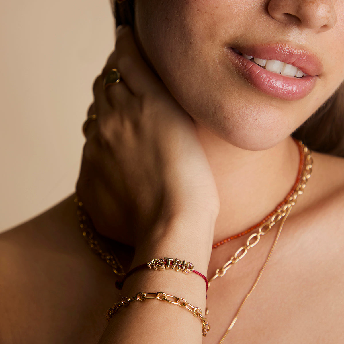R Initial Click Charm in Solid Gold