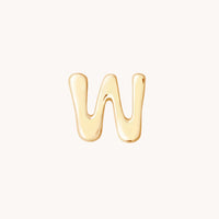 W Initial Click Charm in Solid Gold-Astrid & Miyu