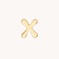 X Initial Click Charm in Solid Gold