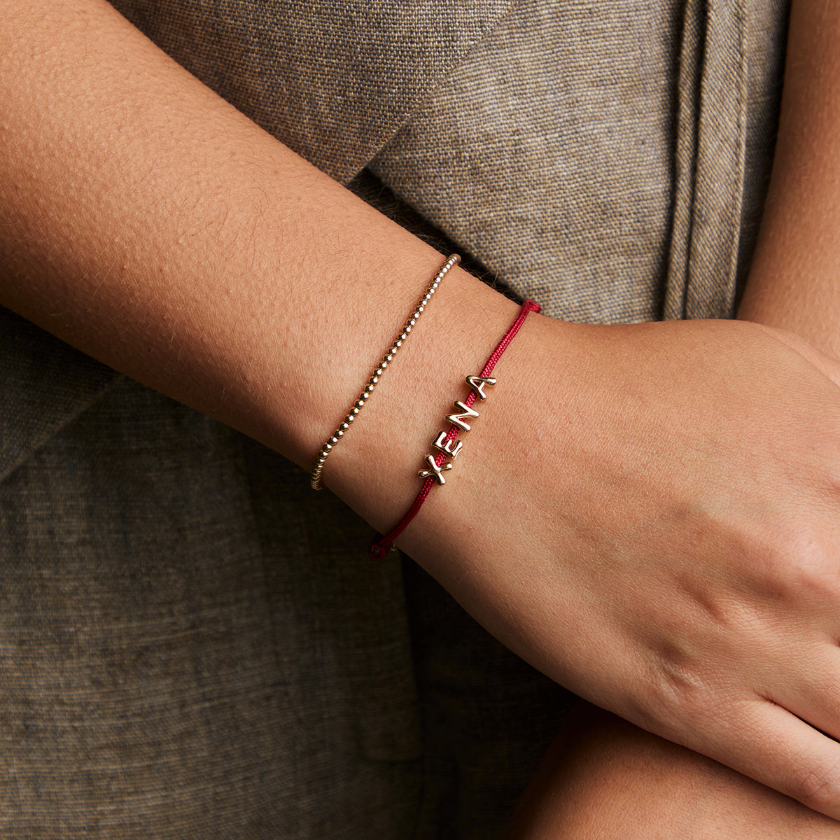 X Initial Click Charm in Solid Gold